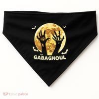 Gabaghoul Ghost Italian Ham Halloween Gabagool Parody USA-Made Doggie Bandana thumb 0