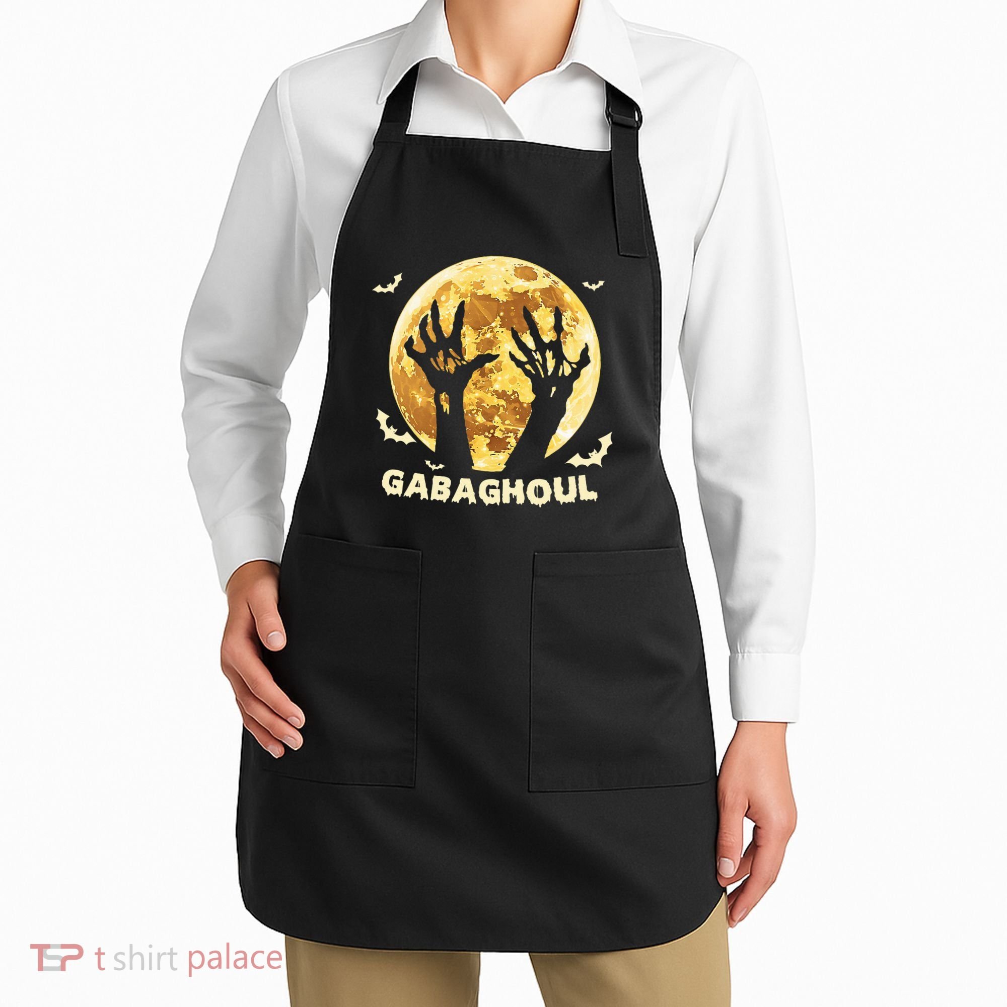 Gabaghoul Ghost Italian Ham Halloween Gabagool Parody Apron