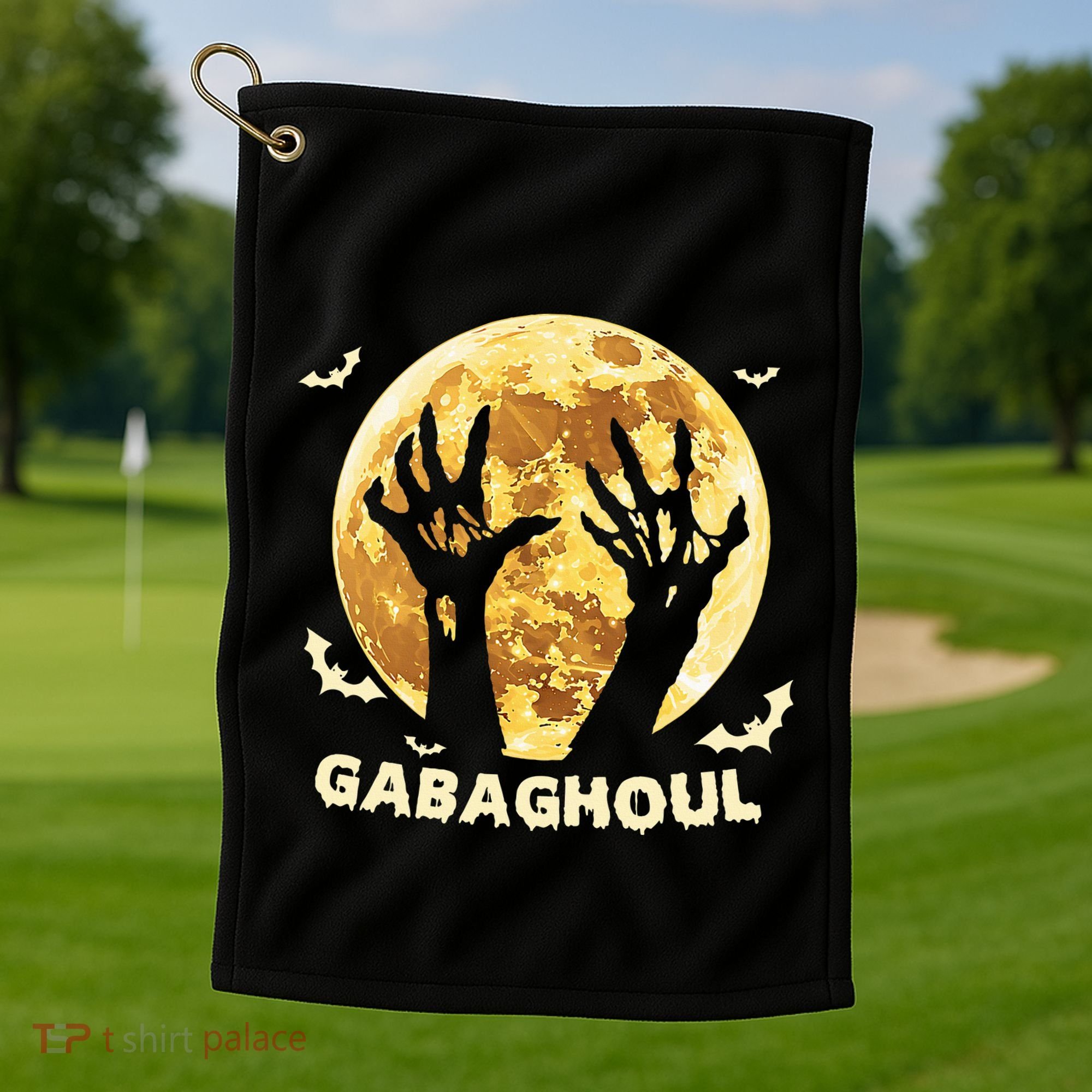 Gabaghoul Ghost Italian Ham Halloween Gabagool Parody Golf Towel