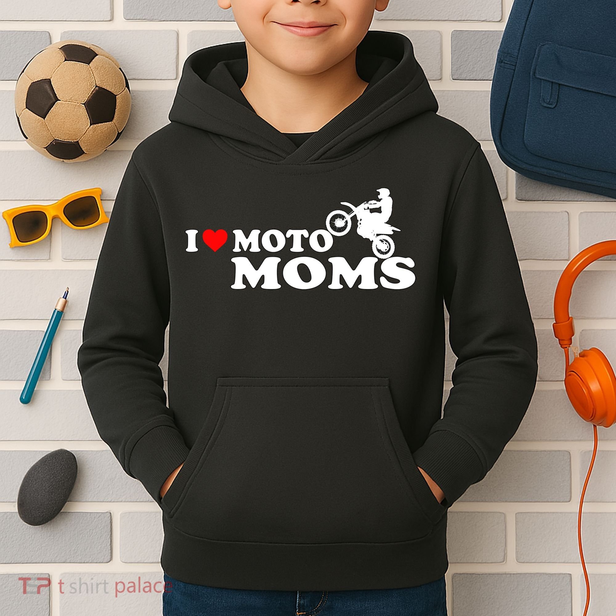 Great Gift I Love Moto Moms Kids Hoodie