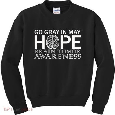 Go Gray In May Brain Cancer Kids Sweatshirt