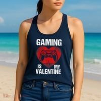 Gamer Gaming Is My Valentine Boys Teen Valentines Women's Tank Top thumb 2