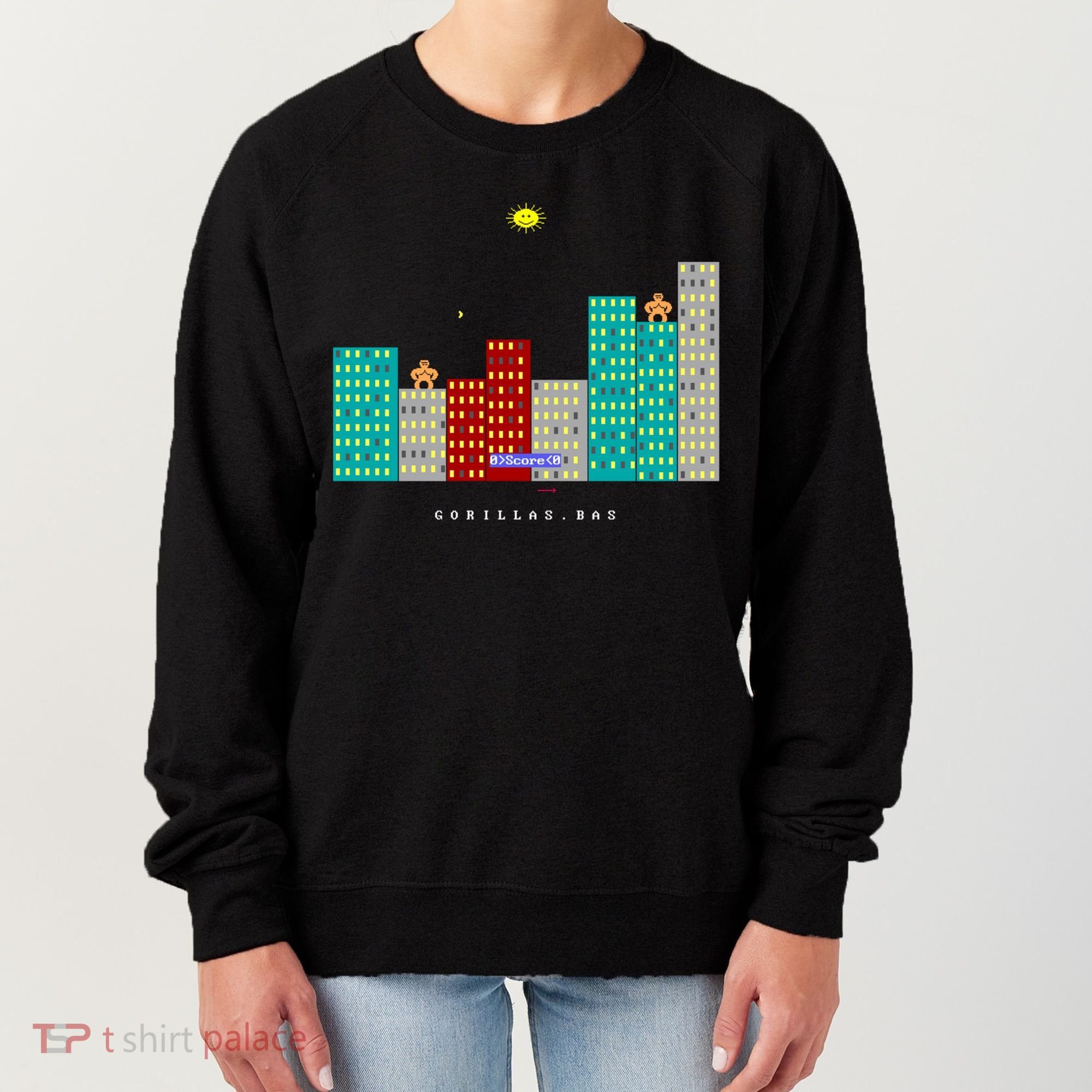 Gorillas.Bas Game In Qbasic Or Quickbasic Fanart Women's Sweatshirt