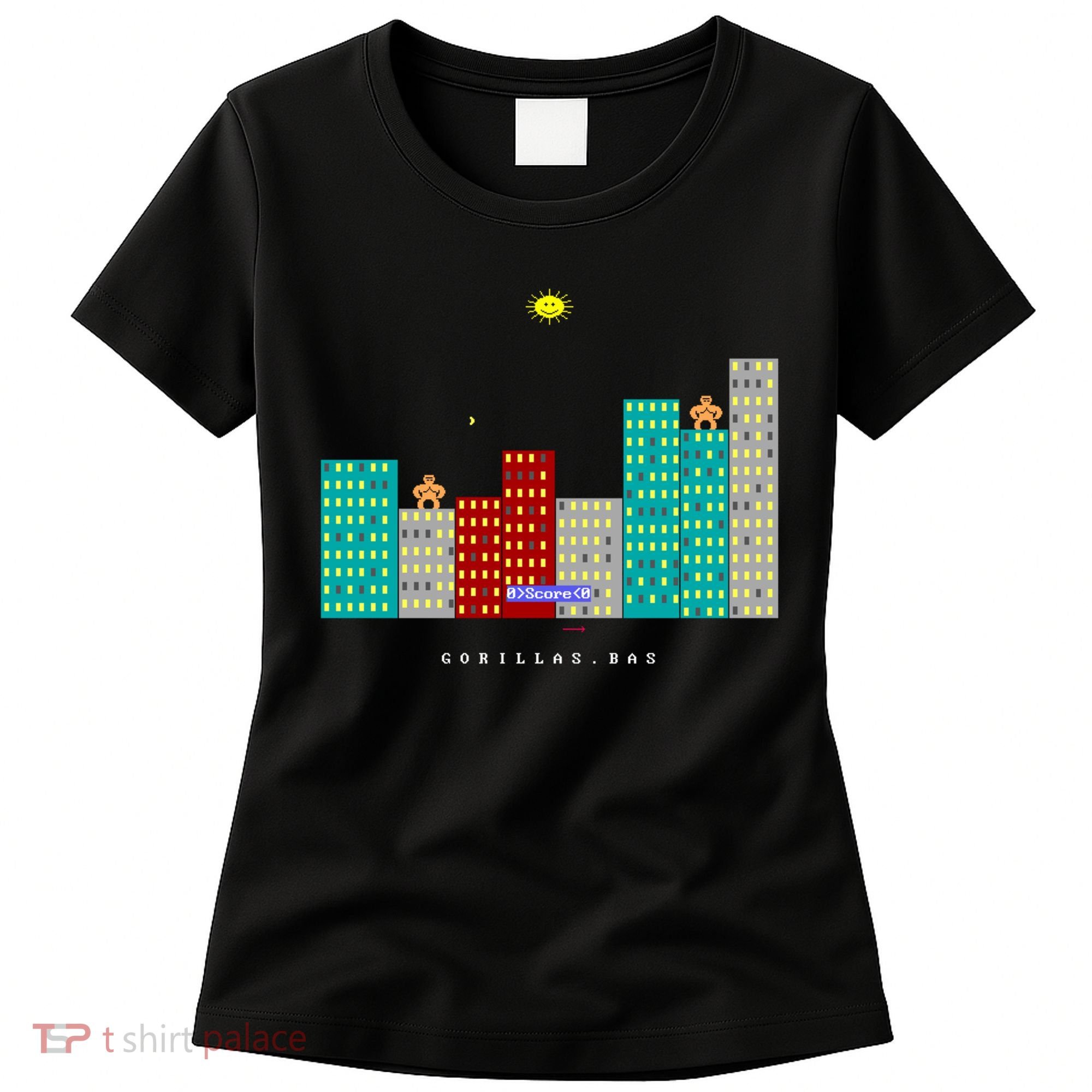 Gorillas.Bas Game In Qbasic Or Quickbasic Fanart Women's T-Shirt