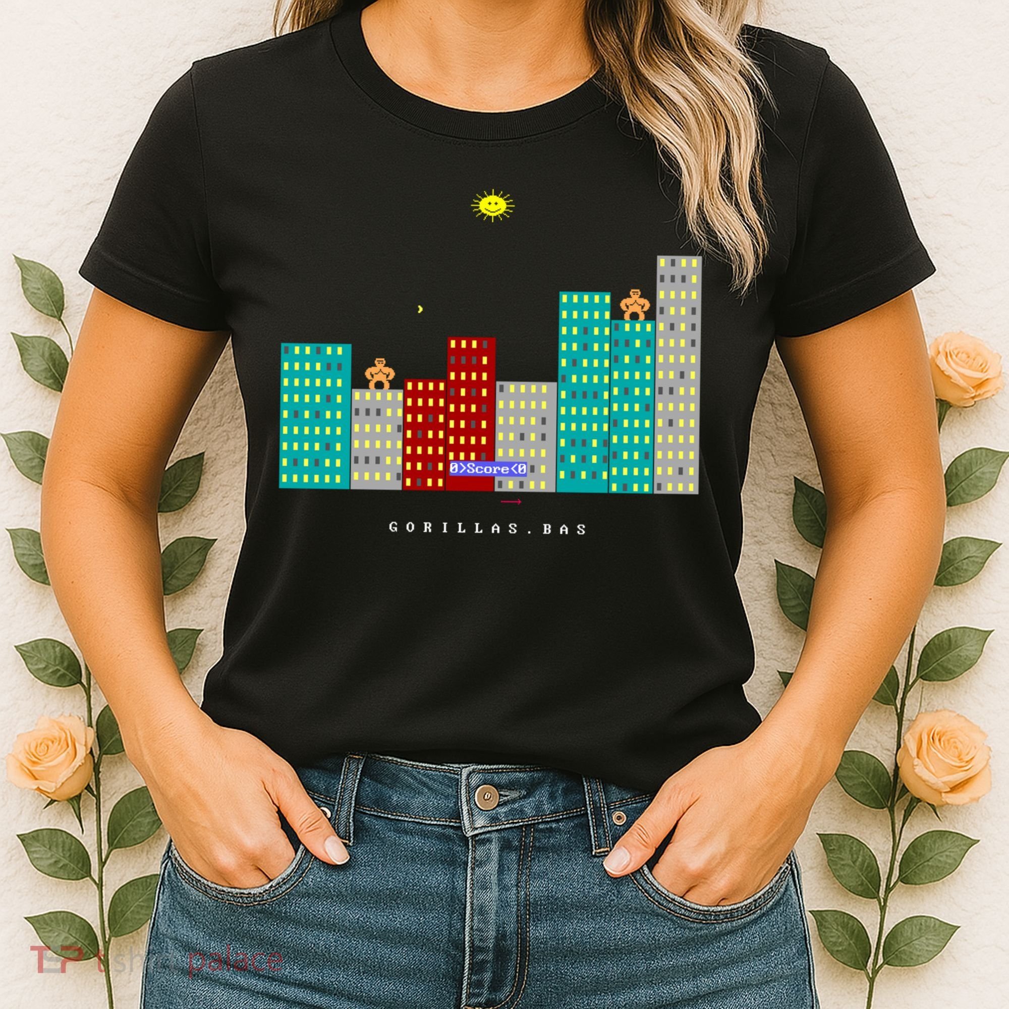 Gorillas.Bas Game In Qbasic Or Quickbasic Fanart Women's T-Shirt