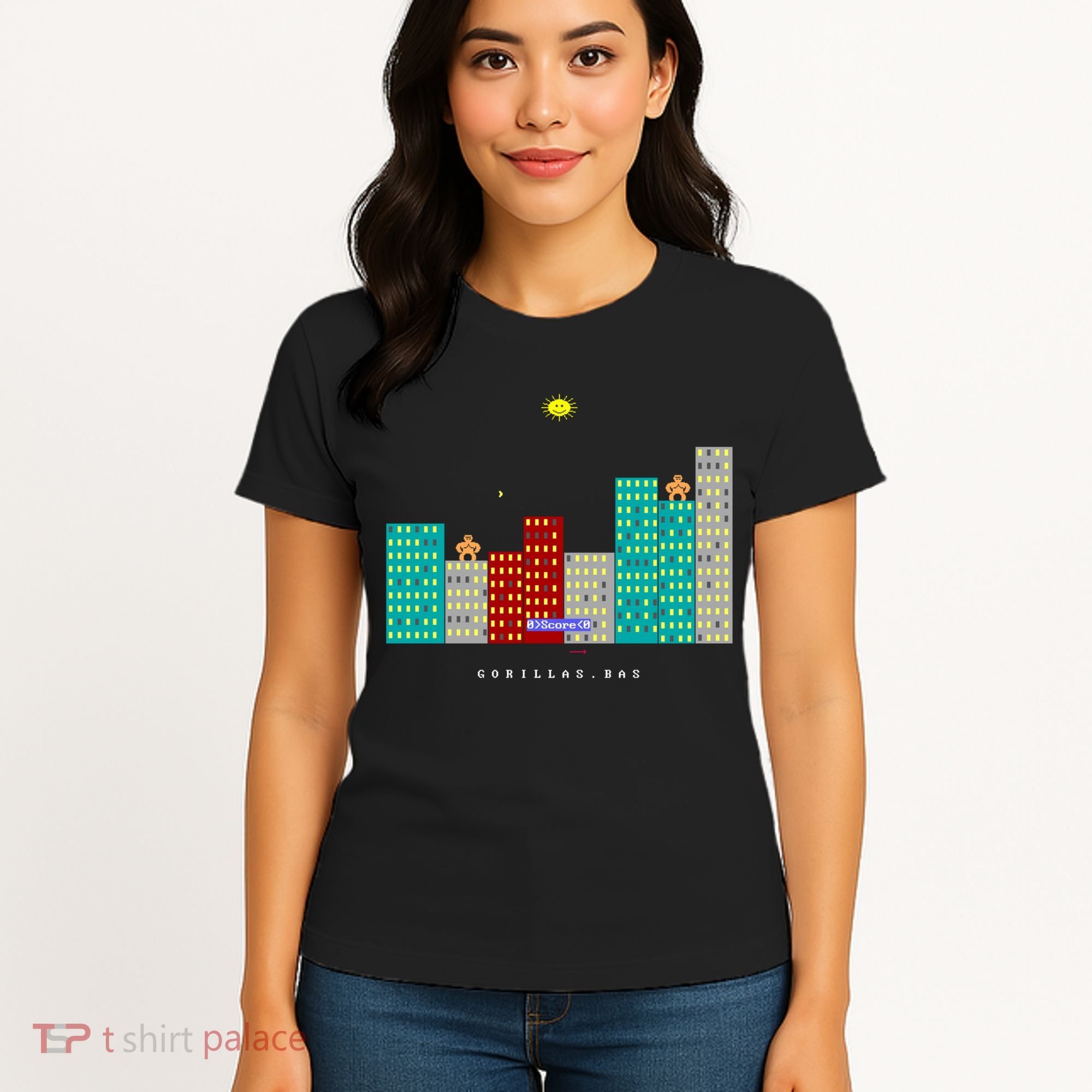 Gorillas.Bas Game In Qbasic Or Quickbasic Fanart Women's T-Shirt