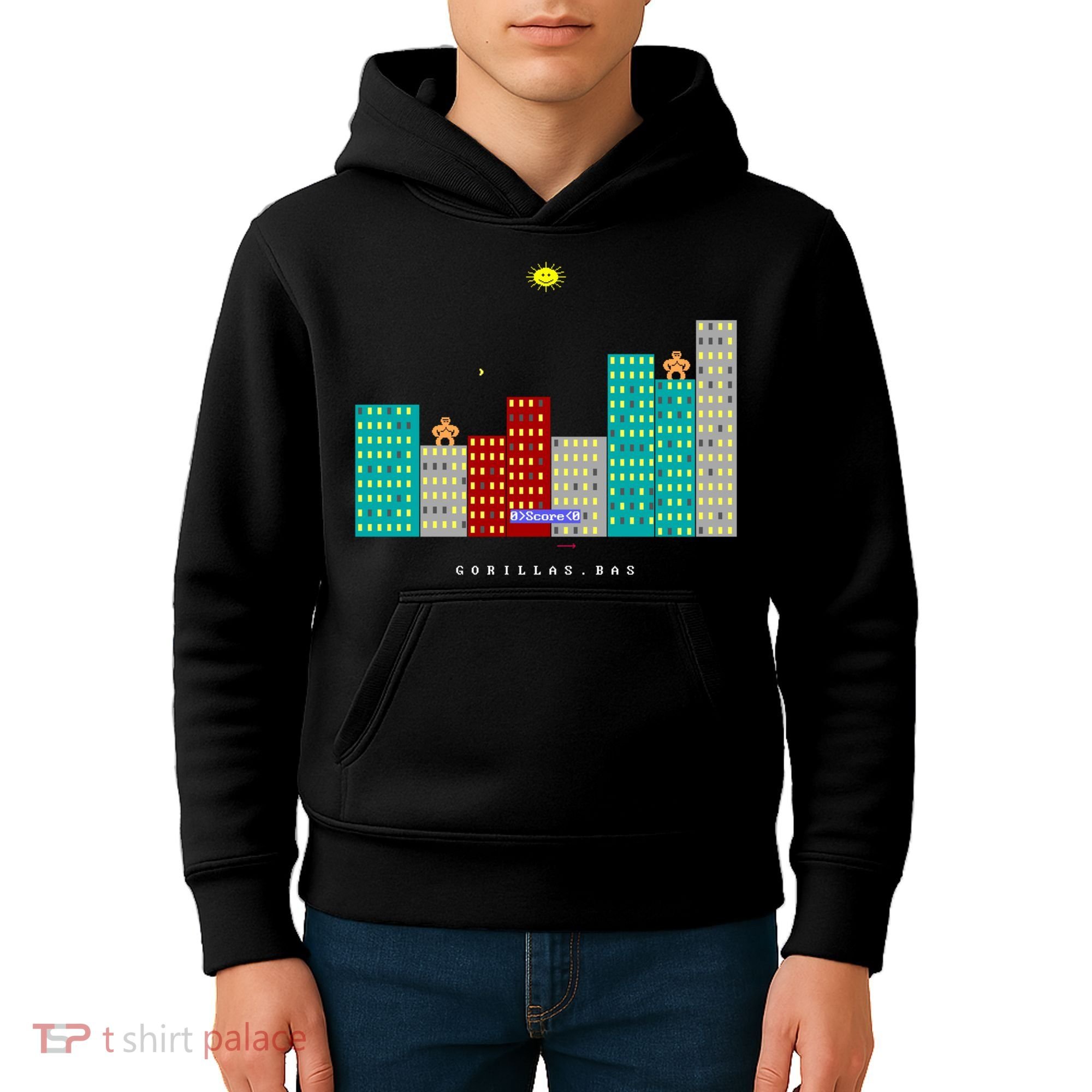 Gorillas.Bas Game In Qbasic Or Quickbasic Fanart Kids Hoodie