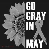 Go Gray In May Brain Cancer Awareness Grey Ribbon Sunflower T-Shirt thumb 7