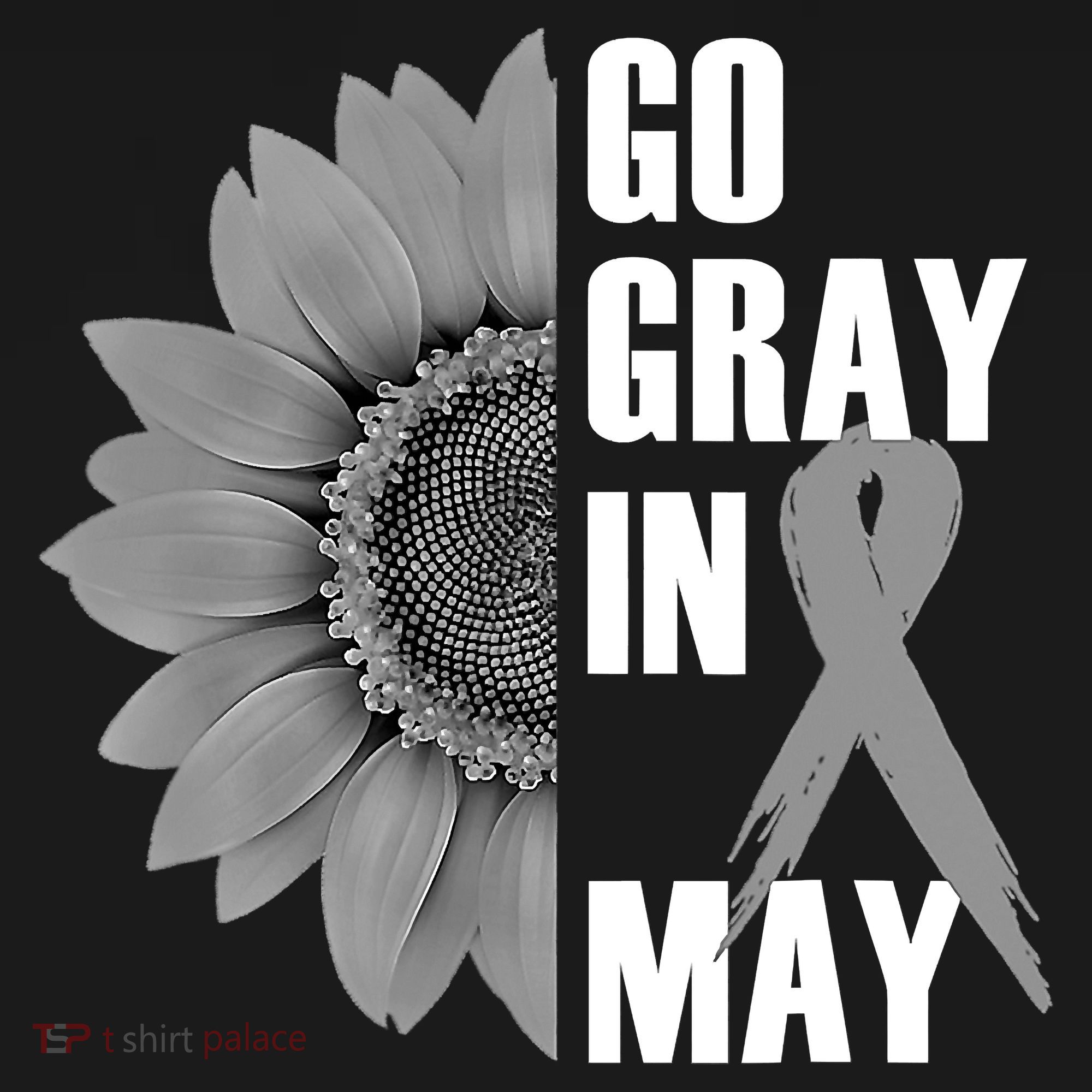Go Gray In May Brain Cancer Awareness Grey Ribbon Sunflower Visor