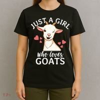 Goat Girl Just A Girl Who Loves Goats Farmer Goat Mom Gift T-Shirt thumb 4