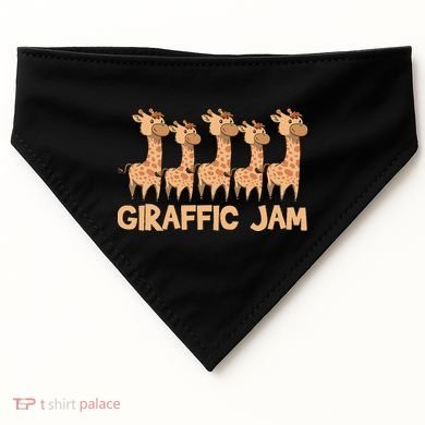 Giraffe Giraffic Jam Funny Pun Cute USA-Made Doggie Bandana