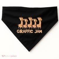 Giraffe Giraffic Jam Funny Pun Cute USA-Made Doggie Bandana thumb 0