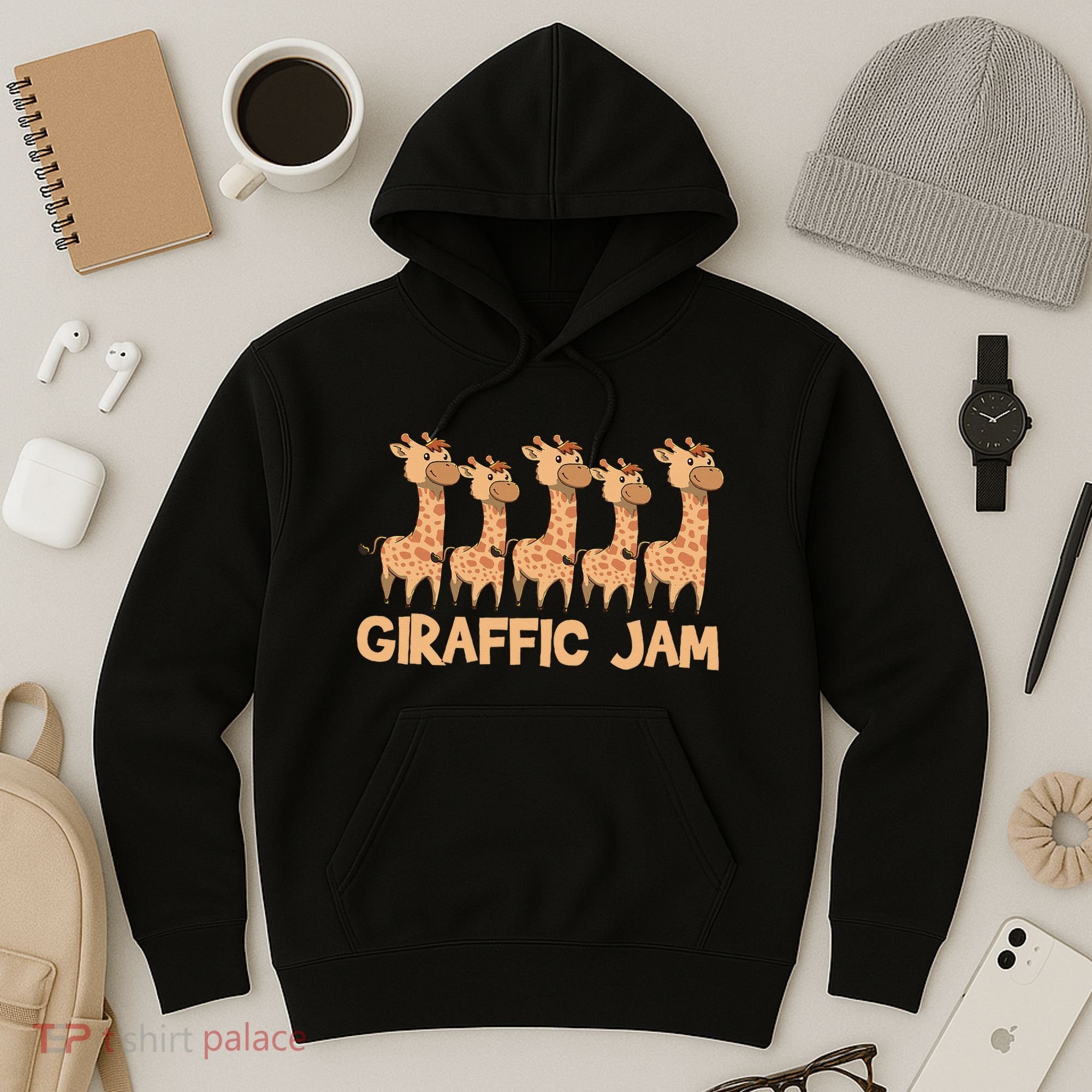 Giraffe Giraffic Jam Funny Pun Cute Hoodie