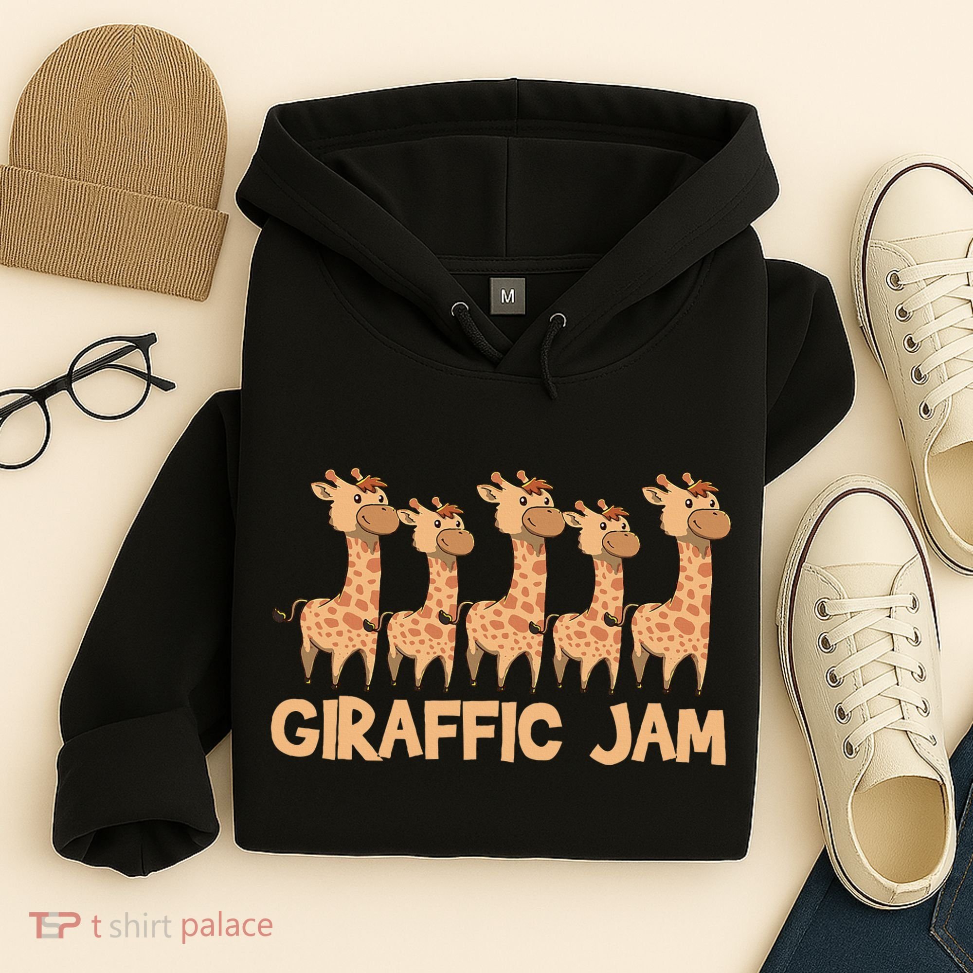 Giraffe Giraffic Jam Funny Pun Cute Hoodie