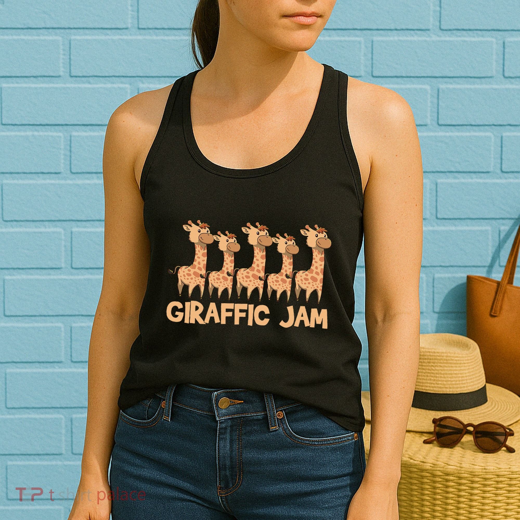Giraffe Giraffic Jam Funny Pun Cute Women's Tank Top