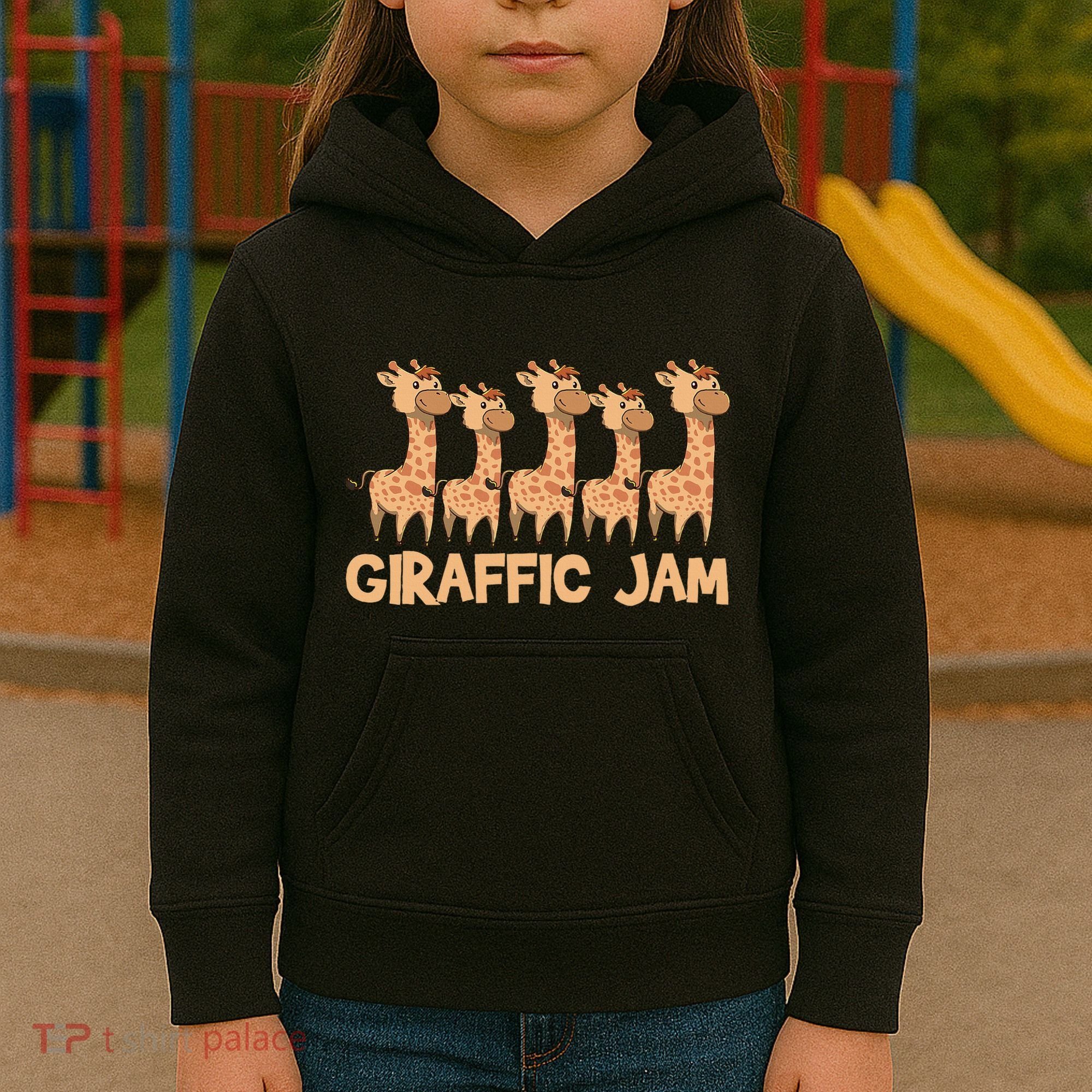 Giraffe Giraffic Jam Funny Pun Cute Kids Hoodie