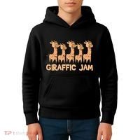 Giraffe Giraffic Jam Funny Pun Cute Kids Hoodie thumb 4