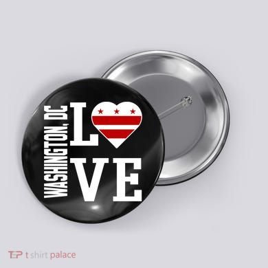  Great Gift Love Washington D C With Washington D C Flag In A Heart Button