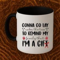 Gonna Go Lay Under Under The Tree Funny Christmas Coffee Mug thumb 2