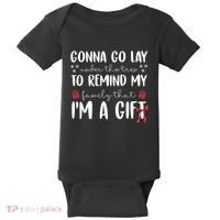Gonna Go Lay Under Under The Tree Funny Christmas Baby Bodysuit thumb 0