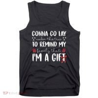 Gonna Go Lay Under Under The Tree Funny Christmas Tank Top thumb 0