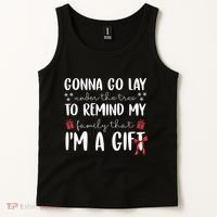 Gonna Go Lay Under Under The Tree Funny Christmas Tank Top thumb 2