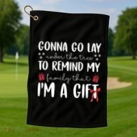 Gonna Go Lay Under Under The Tree Funny Christmas Golf Towel thumb 1