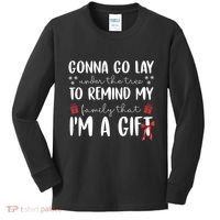 Gonna Go Lay Under Under The Tree Funny Christmas Kids Long Sleeve Shirt thumb 0