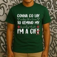 Gonna Go Lay Under Under The Tree Funny Christmas T-Shirt thumb 3