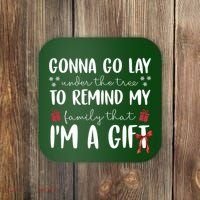 Gonna Go Lay Under Under The Tree Funny Christmas Coaster thumb 0