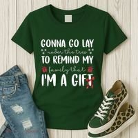 Gonna Go Lay Under Under The Tree Funny Christmas Women's T-Shirt thumb 3