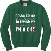 Gonna Go Lay Under Under The Tree Funny Christmas Kids Sweatshirt thumb 0