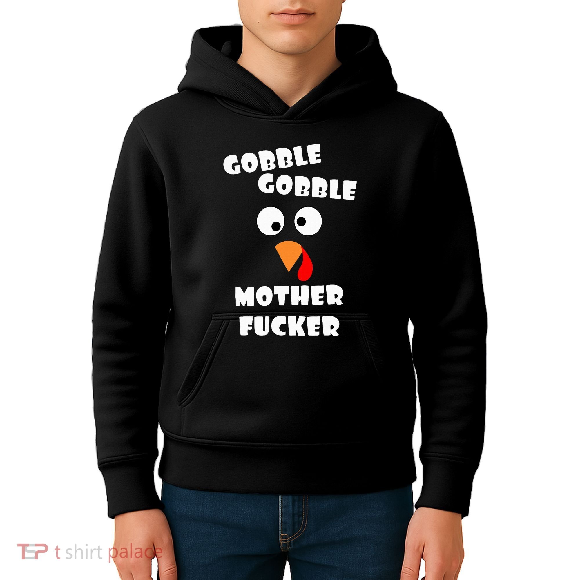 Gobble Gobble Motherfucker Turkey Thanksgiving Day Kids Hoodie