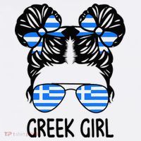 Greek Girl Messy Hair Greece Pride Patriotic Women's Tank Top thumb 5