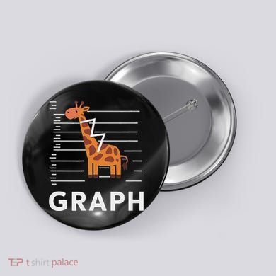 GRaph Giraffe Mathematician Funny Animal Pun Button