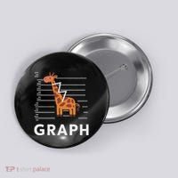 GRaph Giraffe Mathematician Funny Animal Pun Button thumb 0