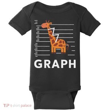 GRaph Giraffe Mathematician Funny Animal Pun Baby Bodysuit