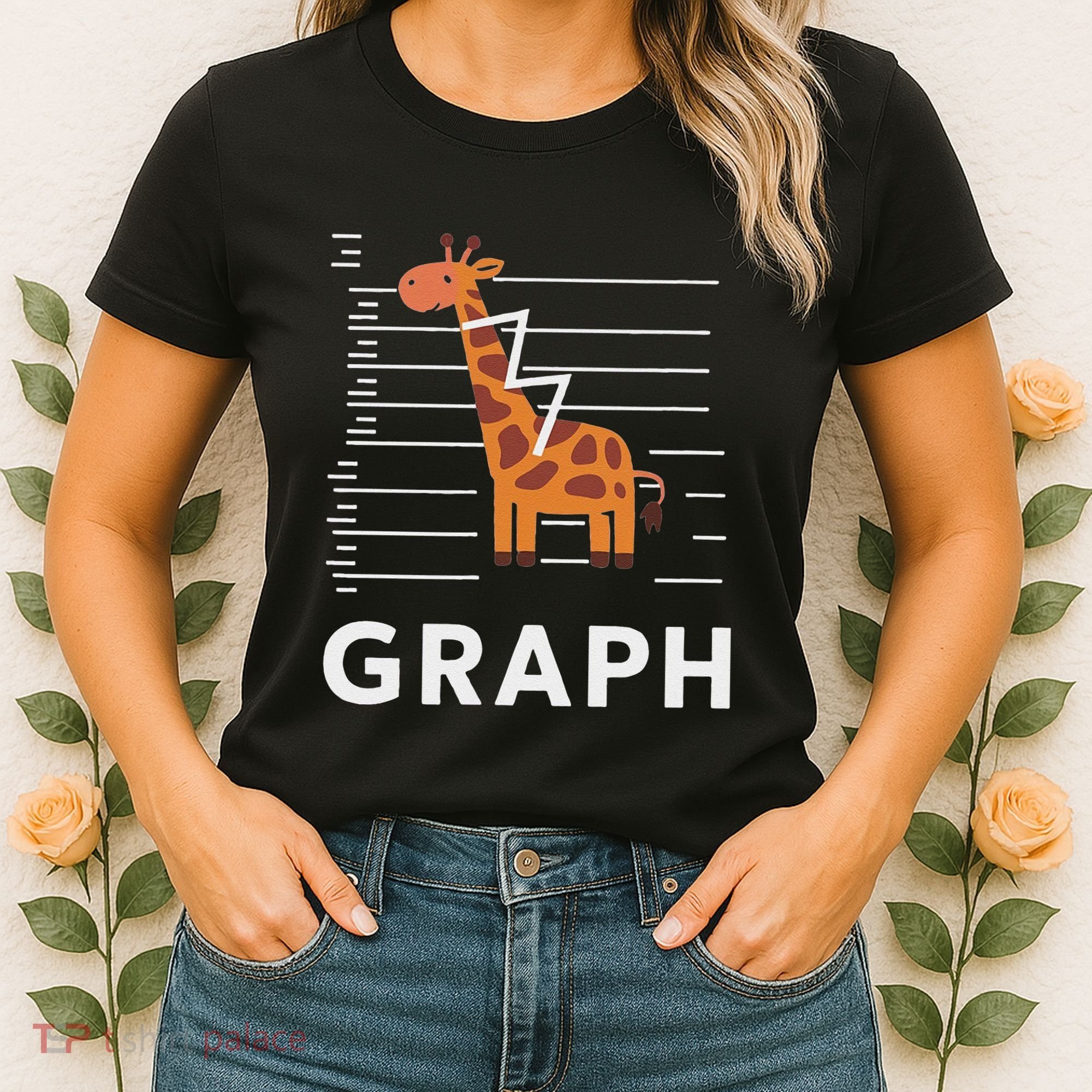 GRaph Giraffe Mathematician Funny Animal Pun Women's T-Shirt
