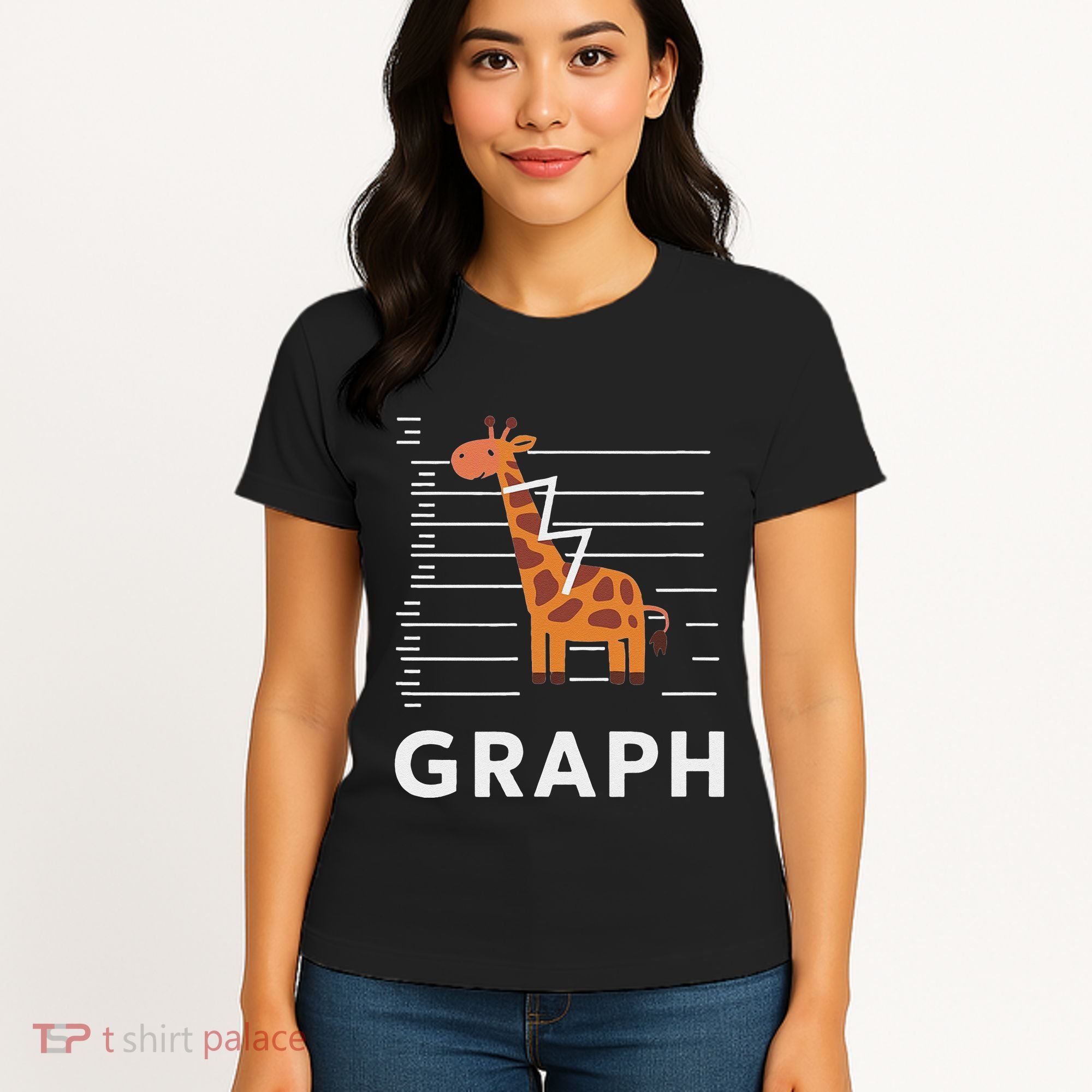 GRaph Giraffe Mathematician Funny Animal Pun Women's T-Shirt