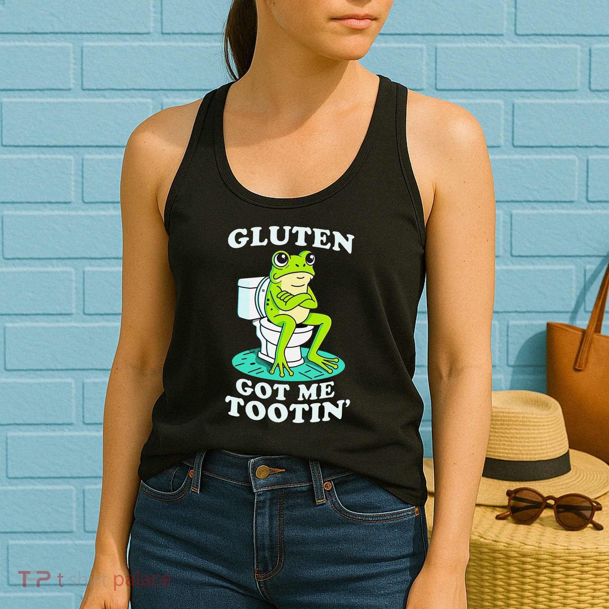 Gluten Got Me Tootin Funny Gluten Intolerant Intolerance Gift Women's Tank Top