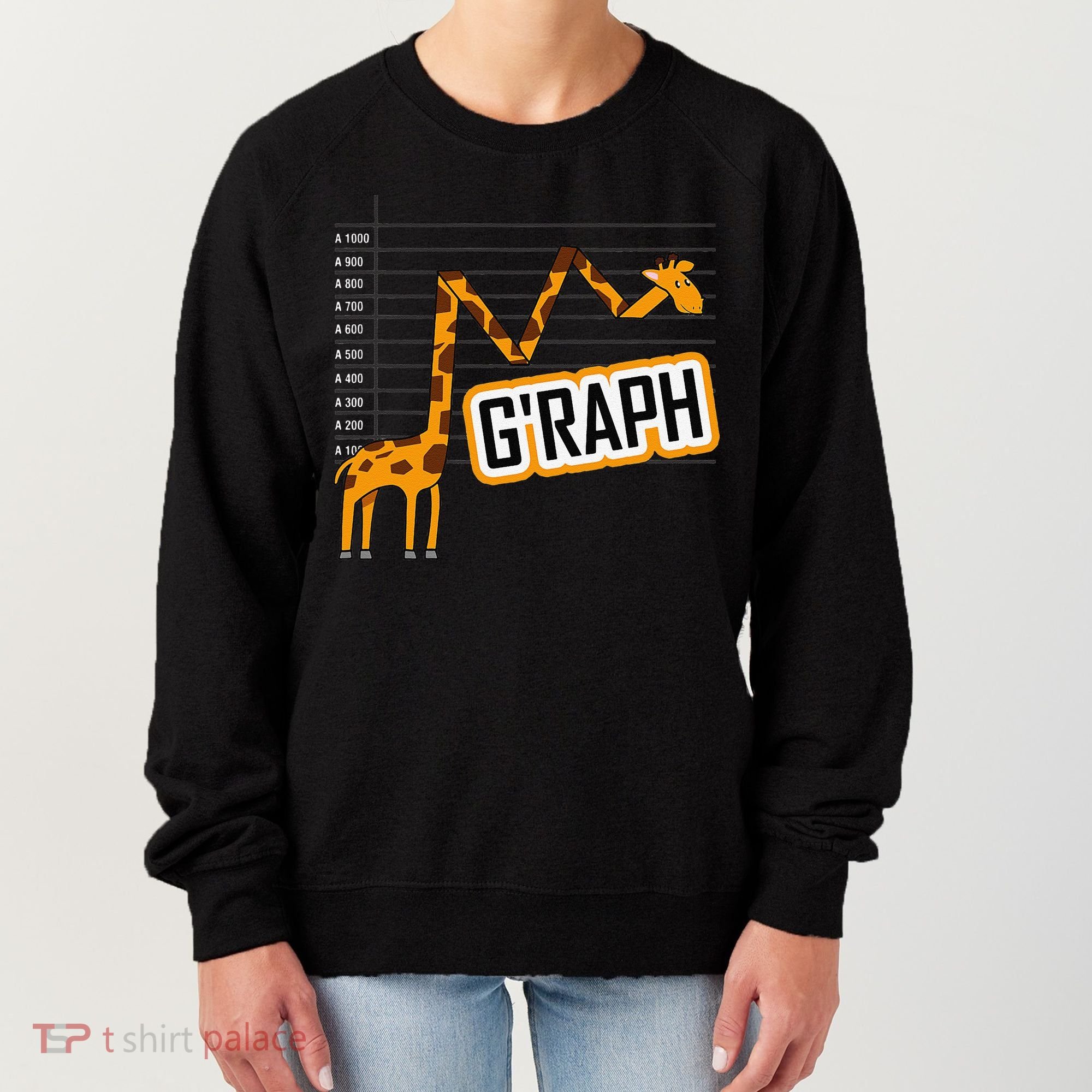 GRaph Giraffe Mathematician Funny Animal Pun Women's Sweatshirt