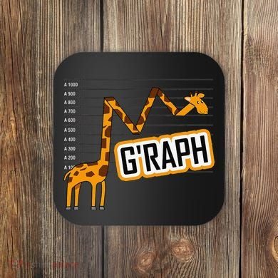GRaph Giraffe Mathematician Funny Animal Pun Coaster