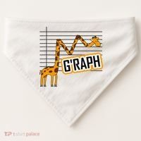 GRaph Giraffe Mathematician Funny Animal Pun USA-Made Doggie Bandana thumb 0