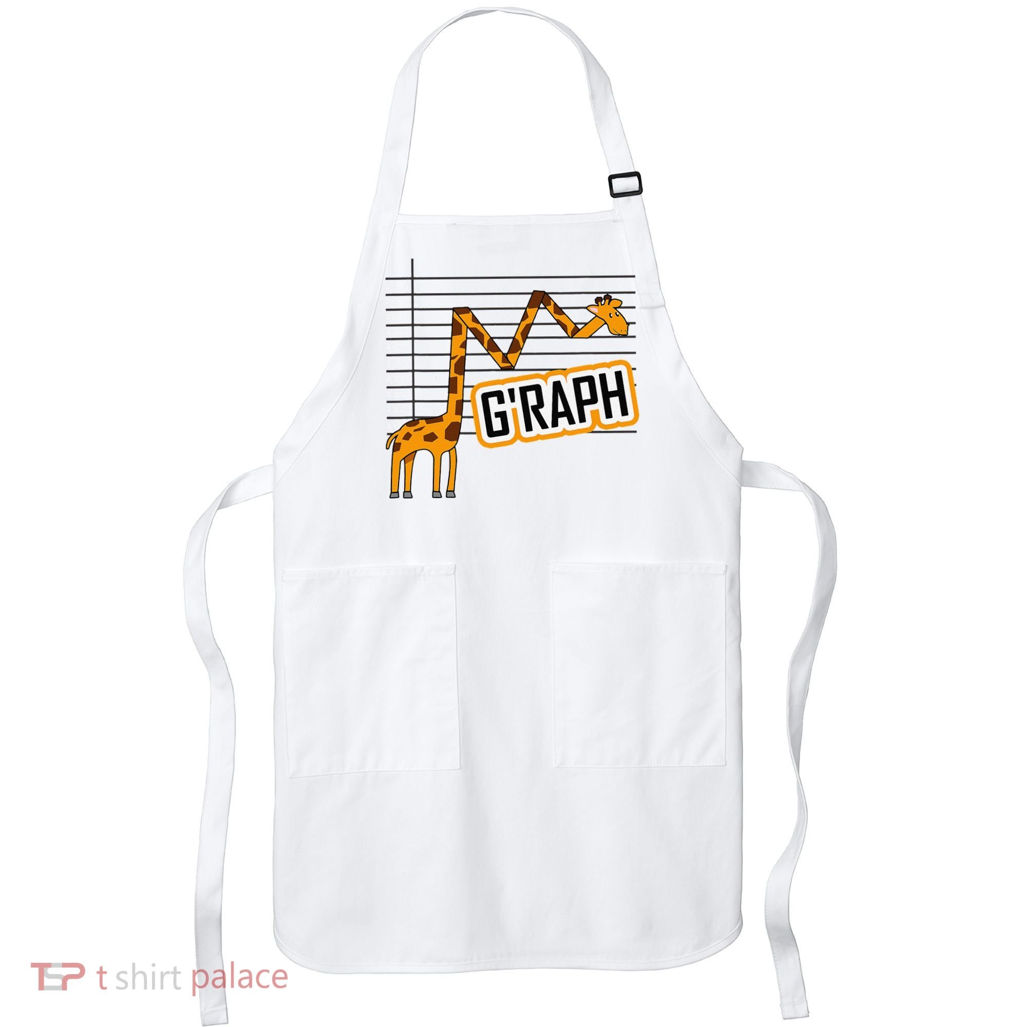 GRaph Giraffe Mathematician Funny Animal Pun Apron