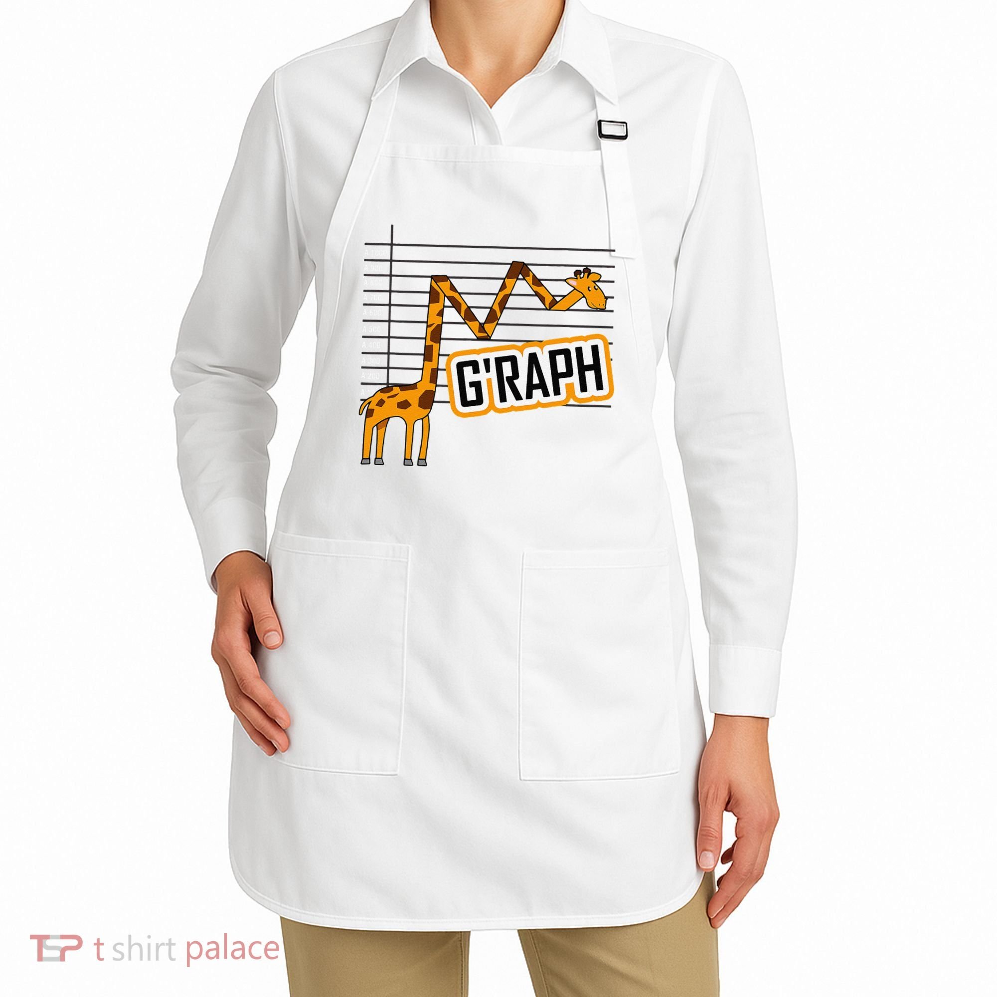 GRaph Giraffe Mathematician Funny Animal Pun Apron
