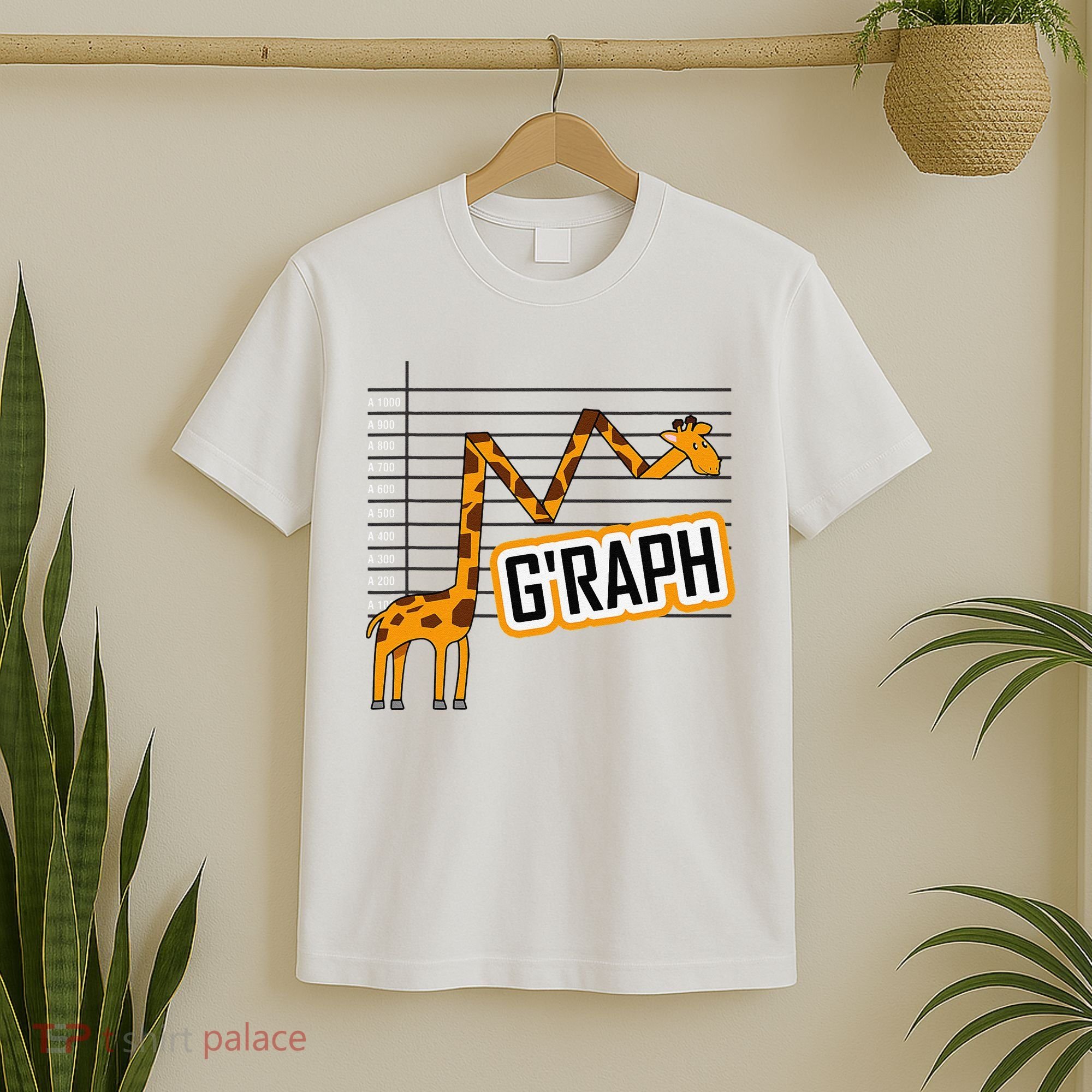 GRaph Giraffe Mathematician Funny Animal Pun T-Shirt