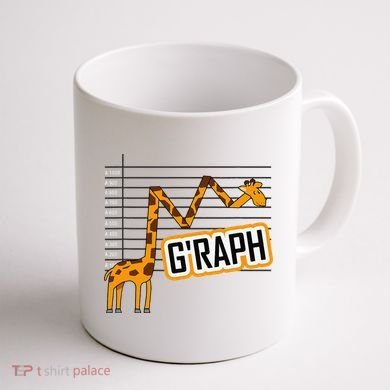 GRaph Giraffe Mathematician Funny Animal Pun Coffee Mug back