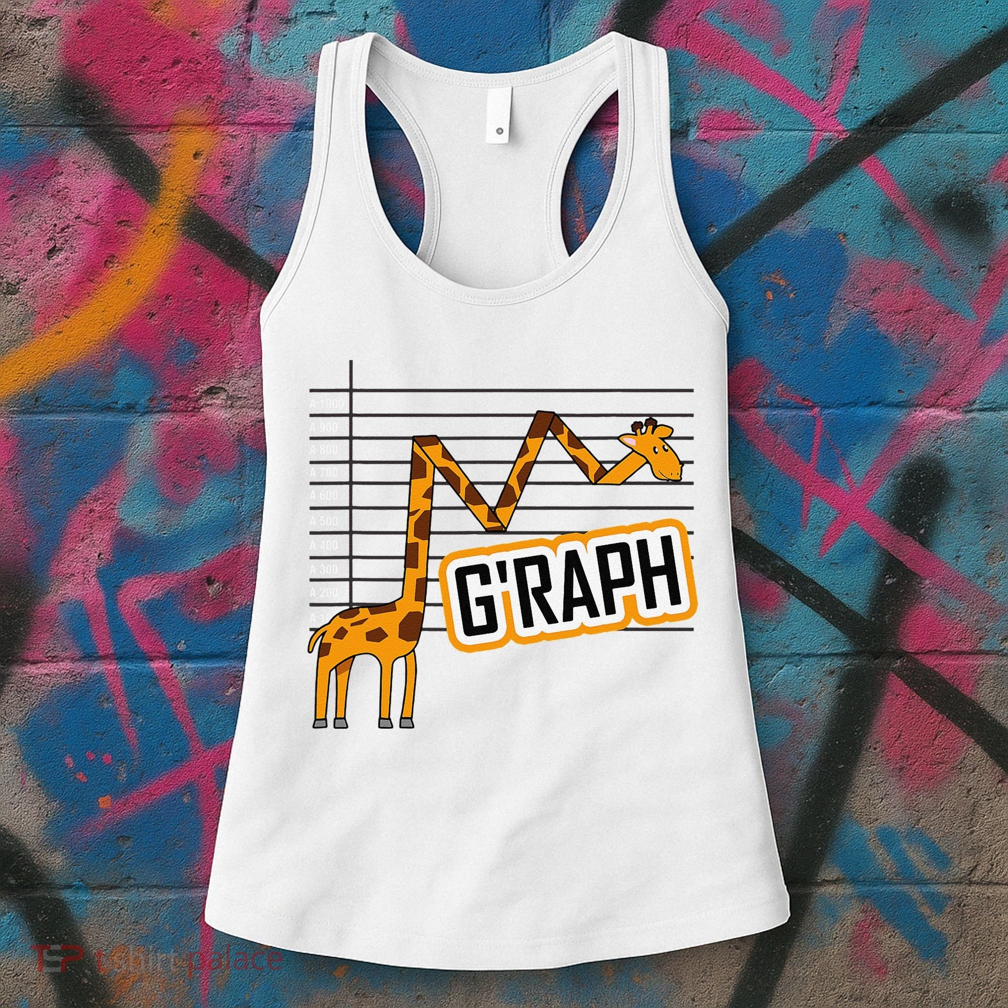 GRaph Giraffe Mathematician Funny Animal Pun Women's Tank Top