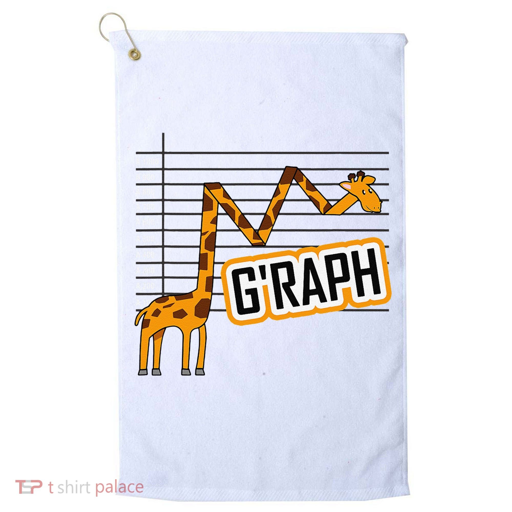 GRaph Giraffe Mathematician Funny Animal Pun Golf Towel