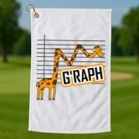 GRaph Giraffe Mathematician Funny Animal Pun Golf Towel thumb 1